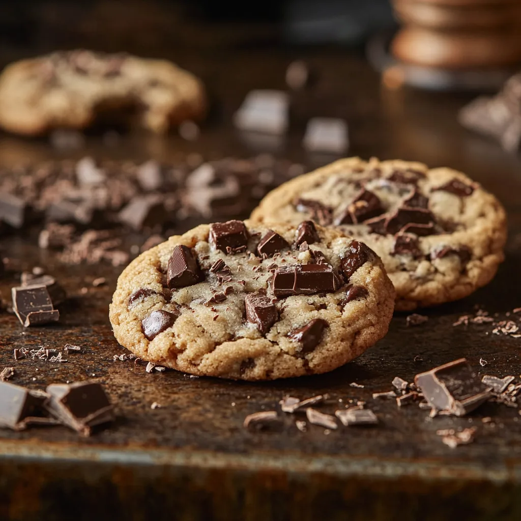 Freshly baked Chick-fil-A style chocolate chunk cookies with gooey centers and golden edges.
