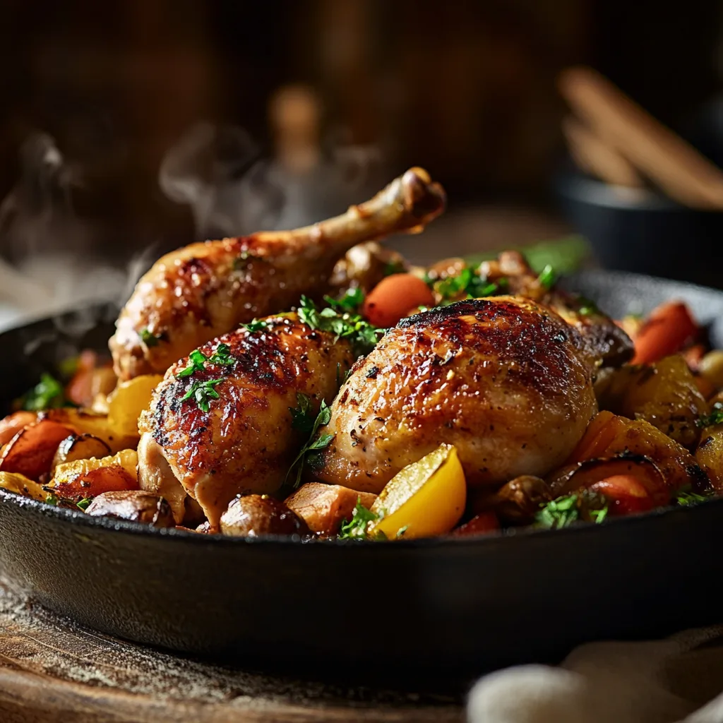 Delicious stoved chicken recipe served with savory vegetables, capturing tender chicken in a flavorful broth, perfect for comfort meals.