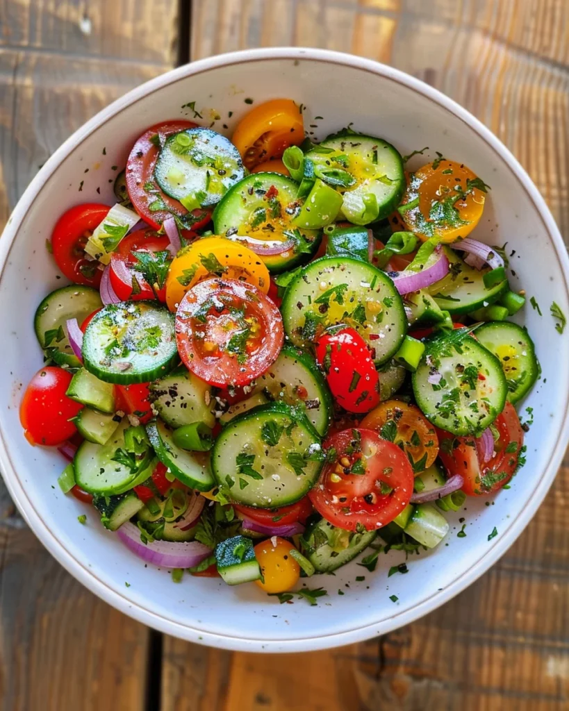 Healthy Mediterranean Cucumber Salad You’ll Crave All Week 8 Whisking Mediterranean salad dressingWhisking Mediterranean salad dressing