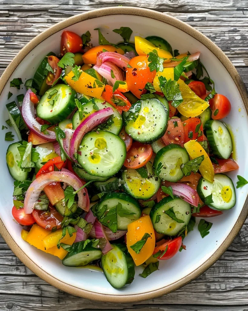 Healthy Mediterranean Cucumber Salad You’ll Crave All Week 9 Served Mediterranean cucumber salad with lemon