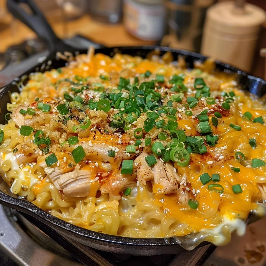 Cheesy Chicken Ramen Skillet Recipe for Busy Weeknights