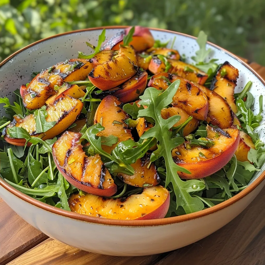 Amazing Grilled Peach and Arugula Summer Salad Recipe