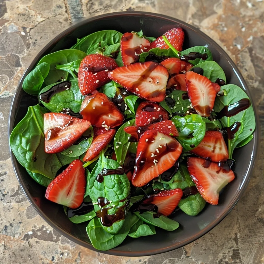 Refreshing Strawberry Spinach Summer Salad with Balsamic Glaze