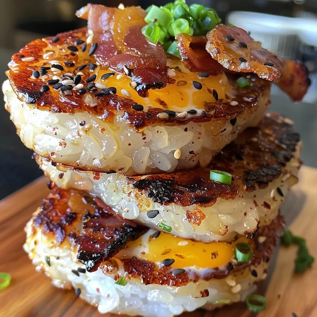 Crispy Air Fryer Rice Paper Breakfast Bagels with Beef Bacon