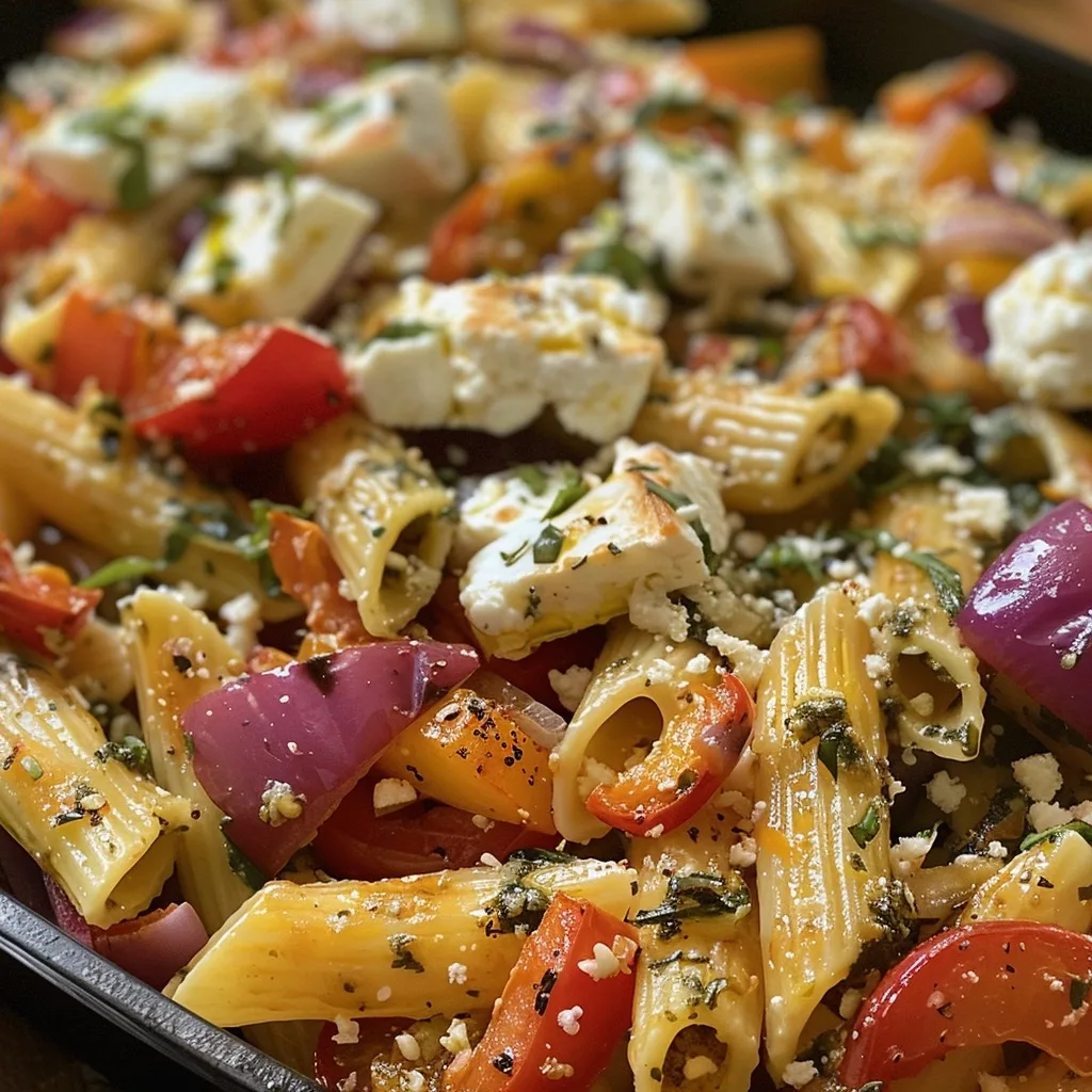 Veggie Pasta with Baked Feta Recipe