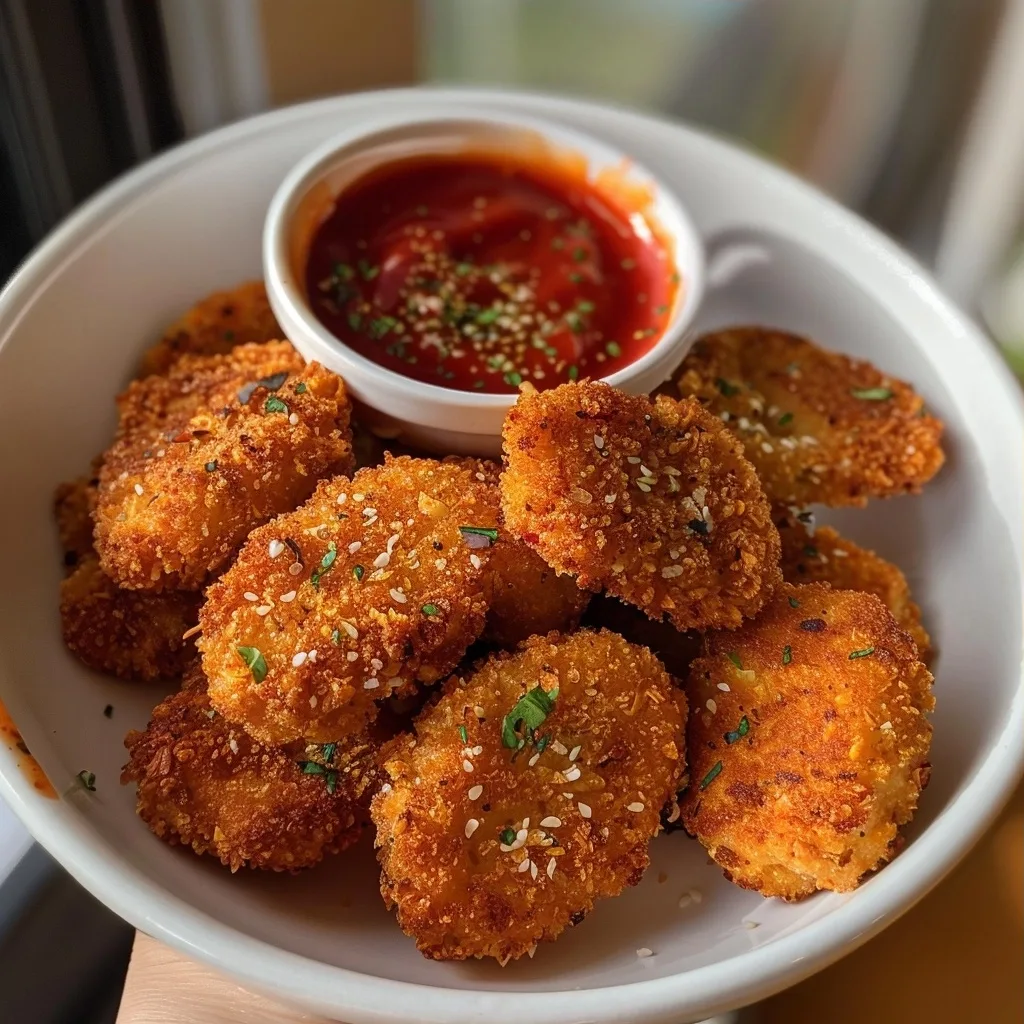 Chickpea veggie nuggets for healthy, crispy bites