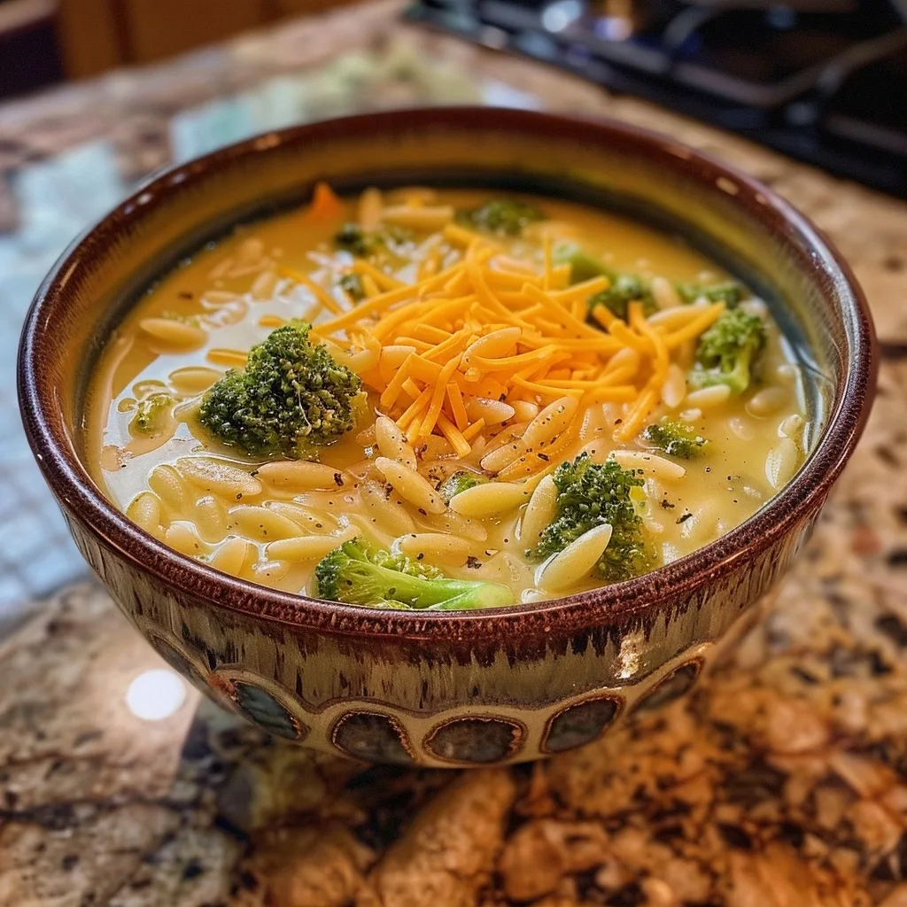 Broccoli Cheddar Orzo Soup: A Creamy Comfort Classic